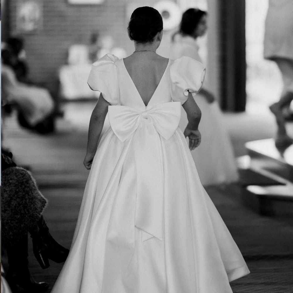 Flower girl satin bow