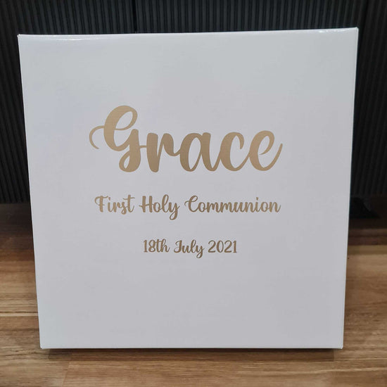 Personalized Communion Keepsake Box and Dress clean