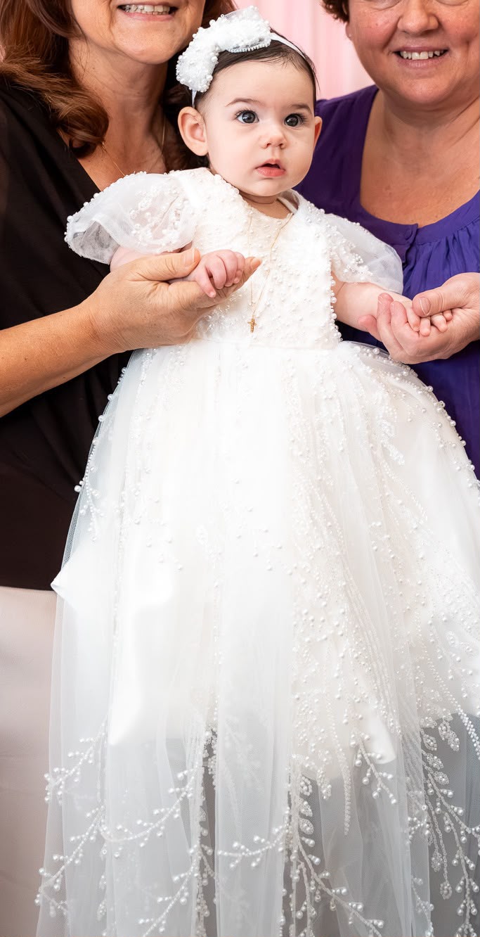 Seraphina Christening Gown | Designer Baptism Dress | Mini Treasure Kids