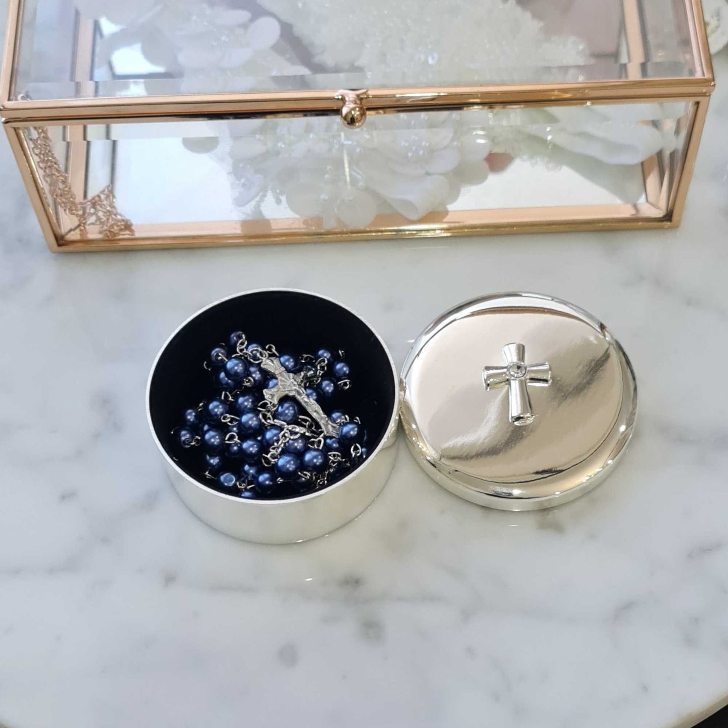 silver gold plated trinket box