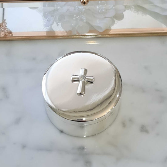 silver gold plated trinket box