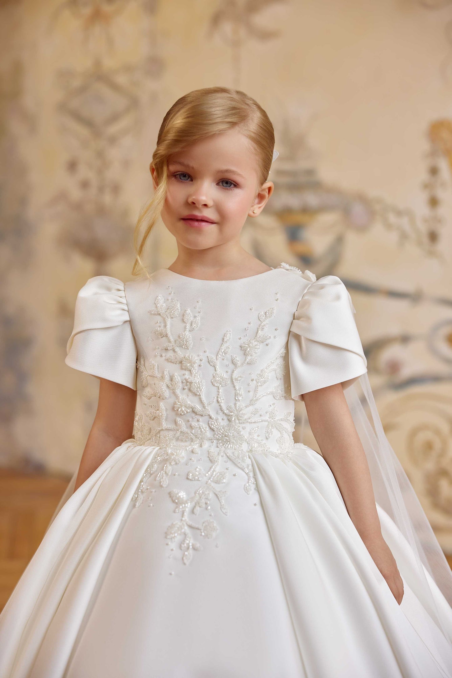 Communion Gowns Flower Girl Dresses With Detachable Train Wedding Tea Length Cheap White Flower Girl Dresses Communion Gowns Flower Girl Dresses With Detachable Train Wedding Tea Length Cheap White Flower Girl Dresses