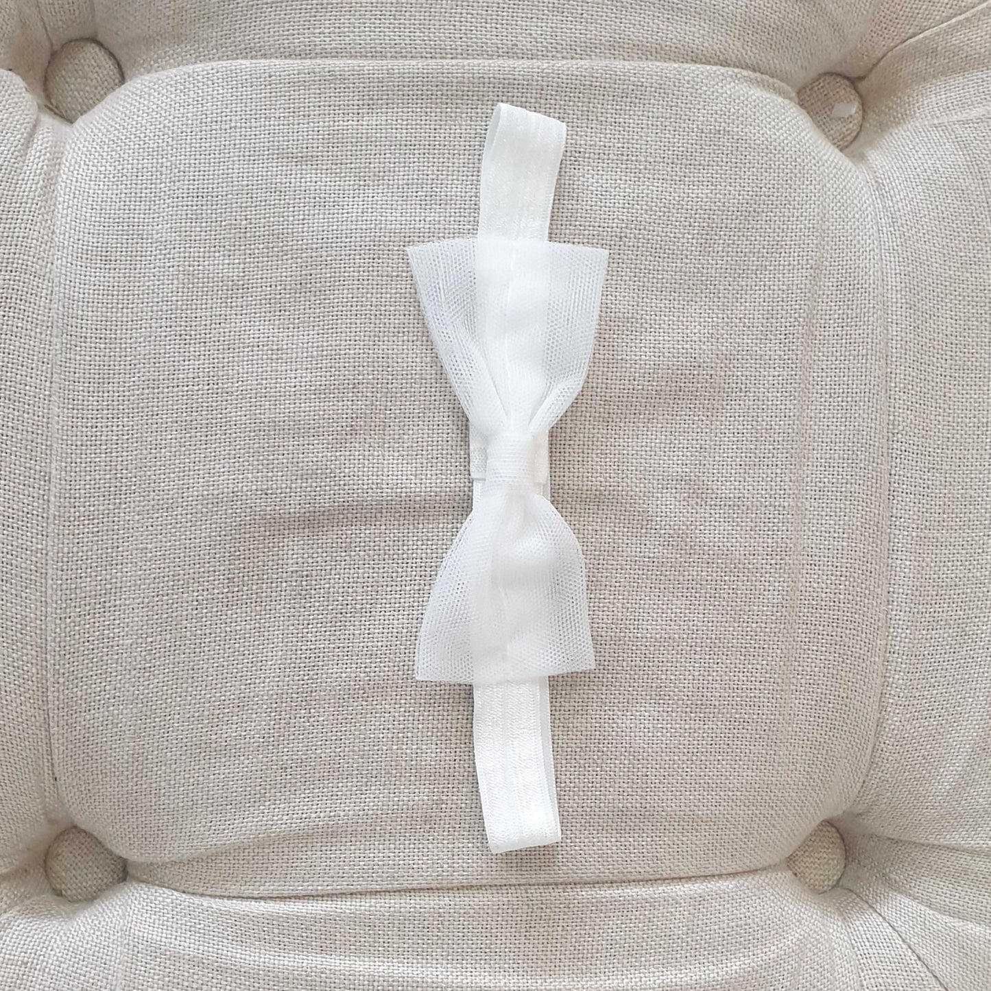 Baby ivory bow headband for special occasions