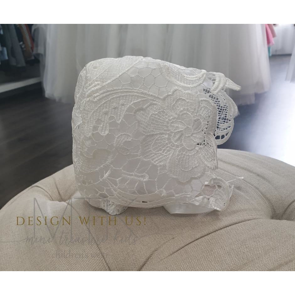 Handmade lace baby bonnet Melbourne