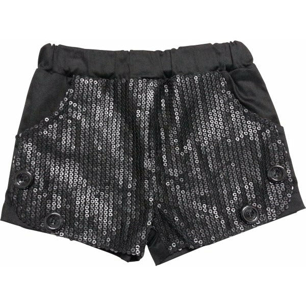 Girls Black Sequins Short