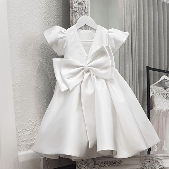 Load image into Gallery viewer, Christening Dress with double bow
