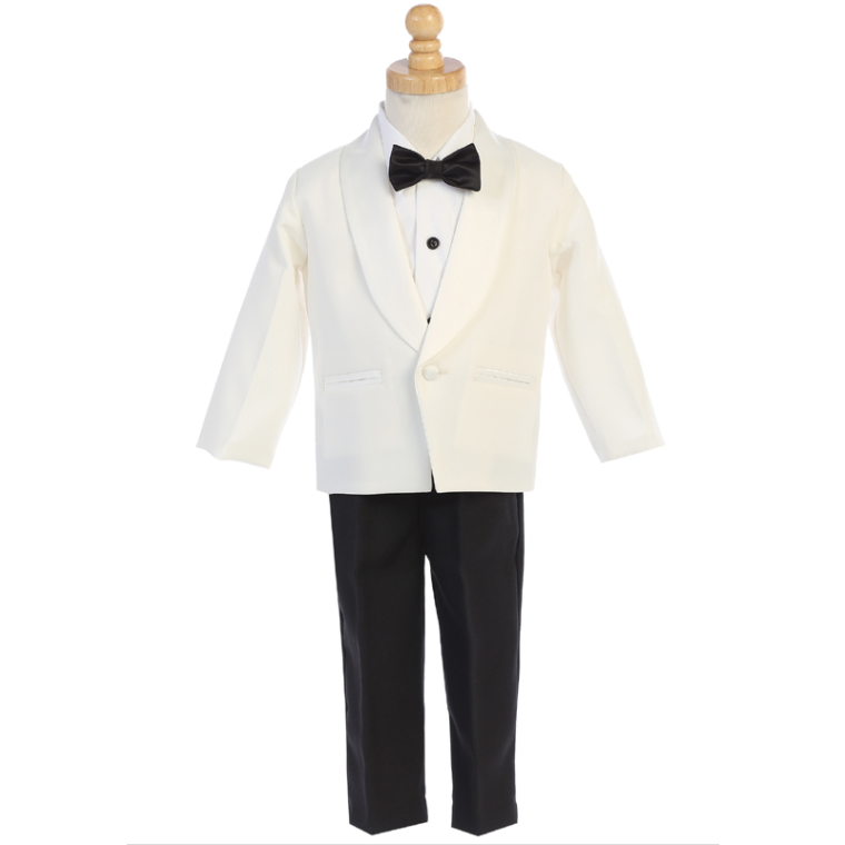 Boys One Button Tuxedo Suit Black White Mini Treasure Kids