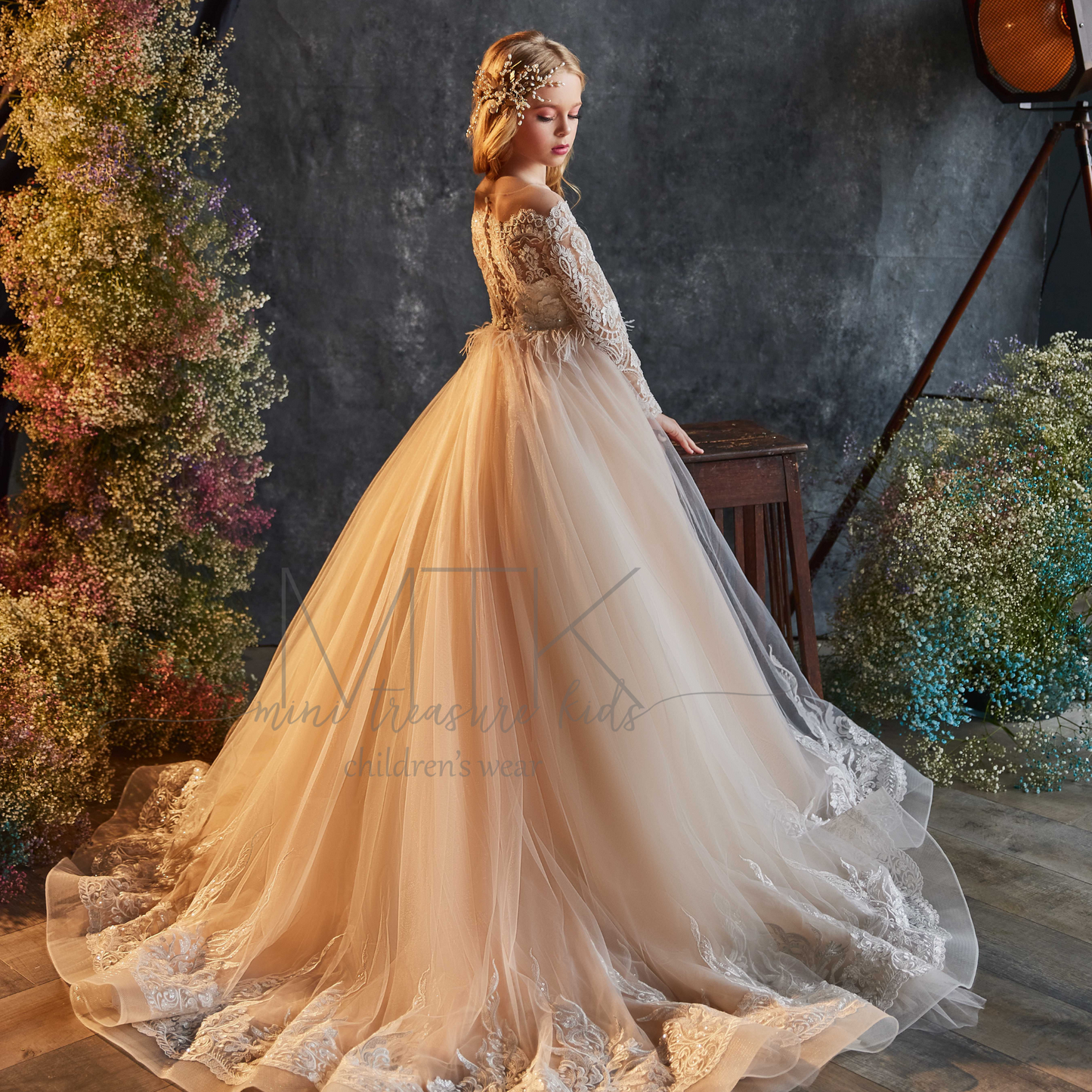 couture australia girls dresses with train