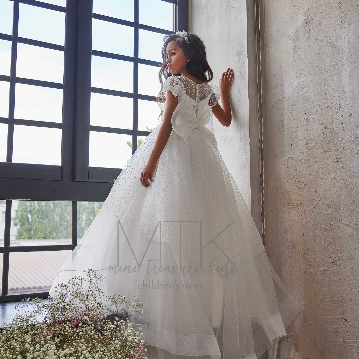 polda dot holy communion dress