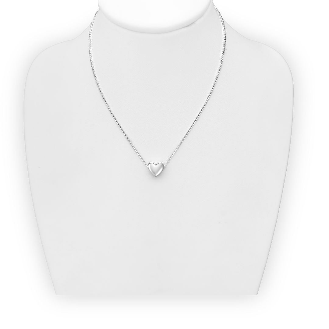 Girls Sterling Silver Heart Necklace