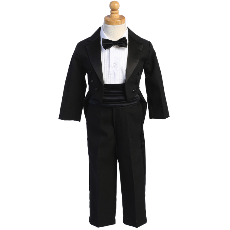 Boys One Button Tuxedo Suit with cummerbund
