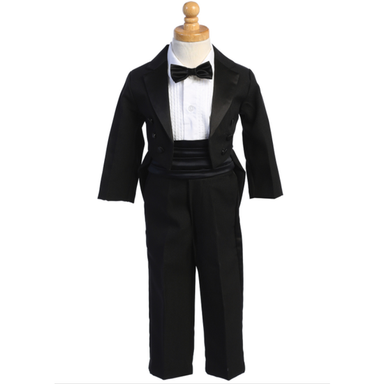 Boys One Button Tuxedo Suit with cummerbund