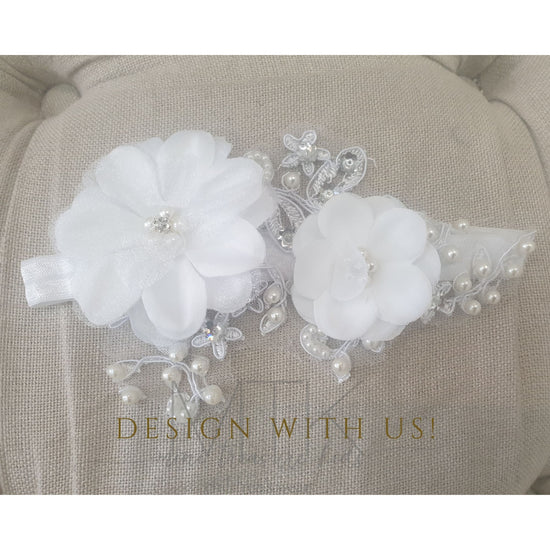 Custom made baby flower headband with beads