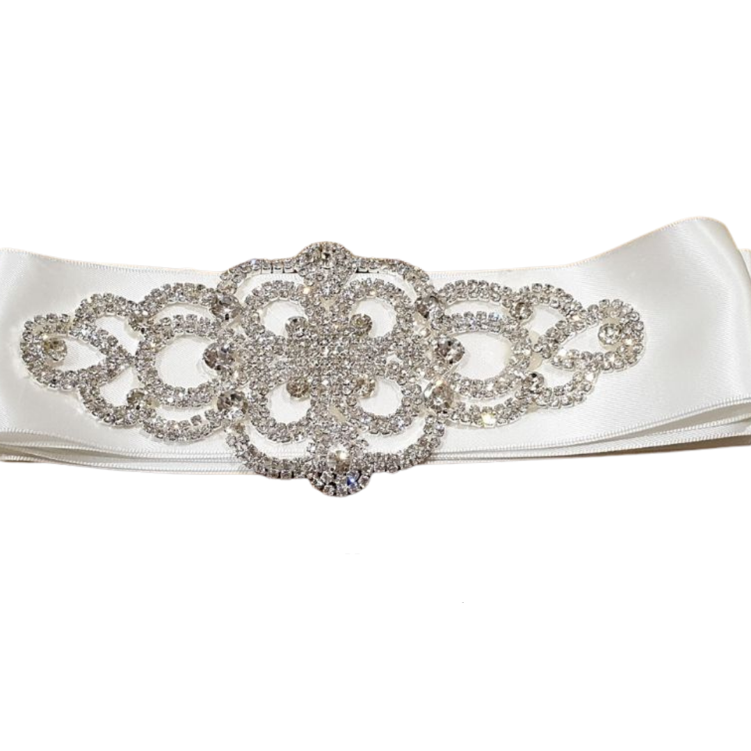 Hand made Satin Belt with diamonte