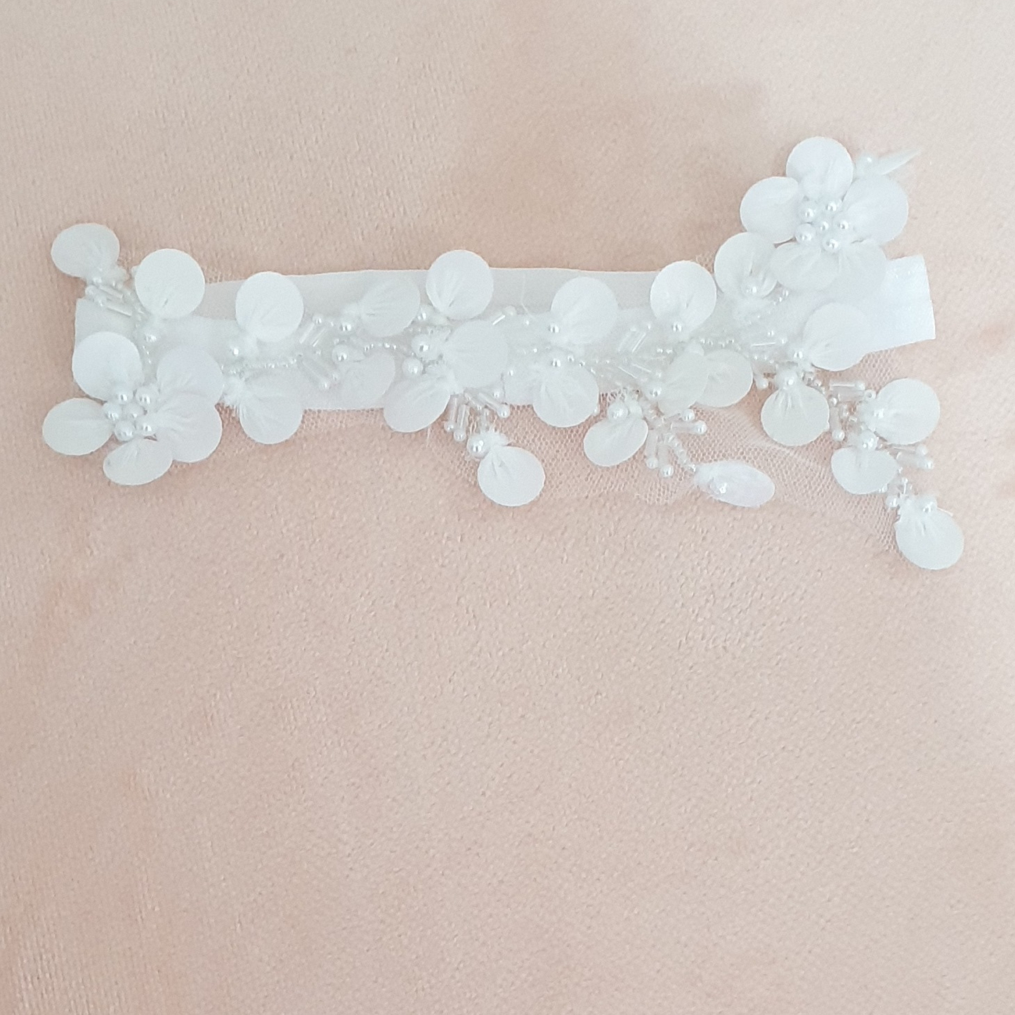 ivory christening headband