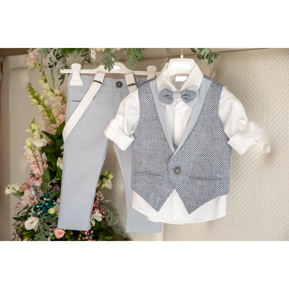 Load image into Gallery viewer, Baby Blue Boys Christening Suit
