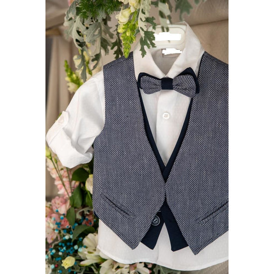 Load image into Gallery viewer, Navy boys first birthday outift
