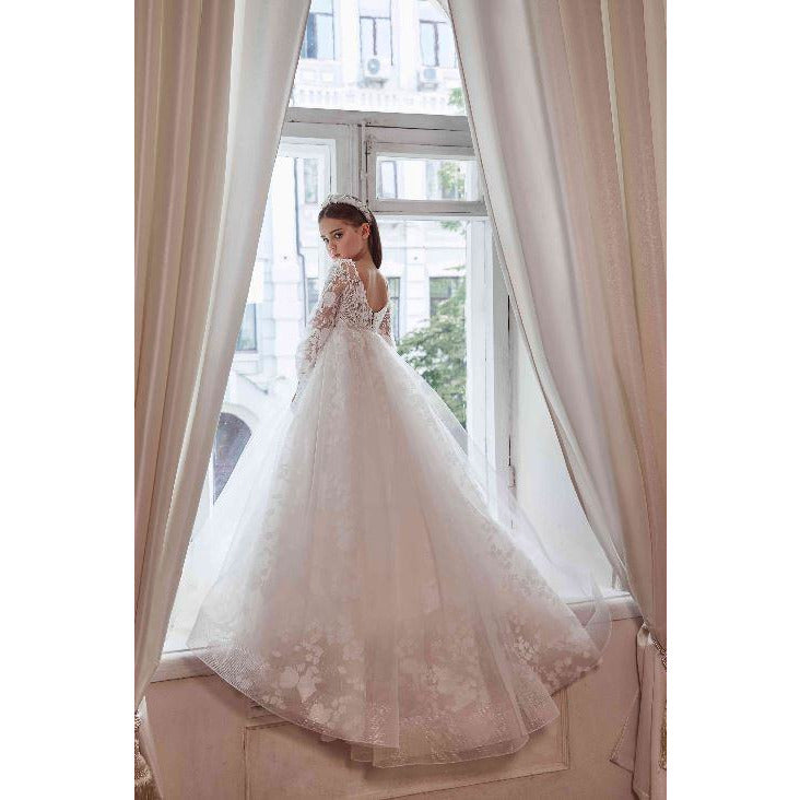 Load image into Gallery viewer, Isabella ivory lace floral flower girl dress

