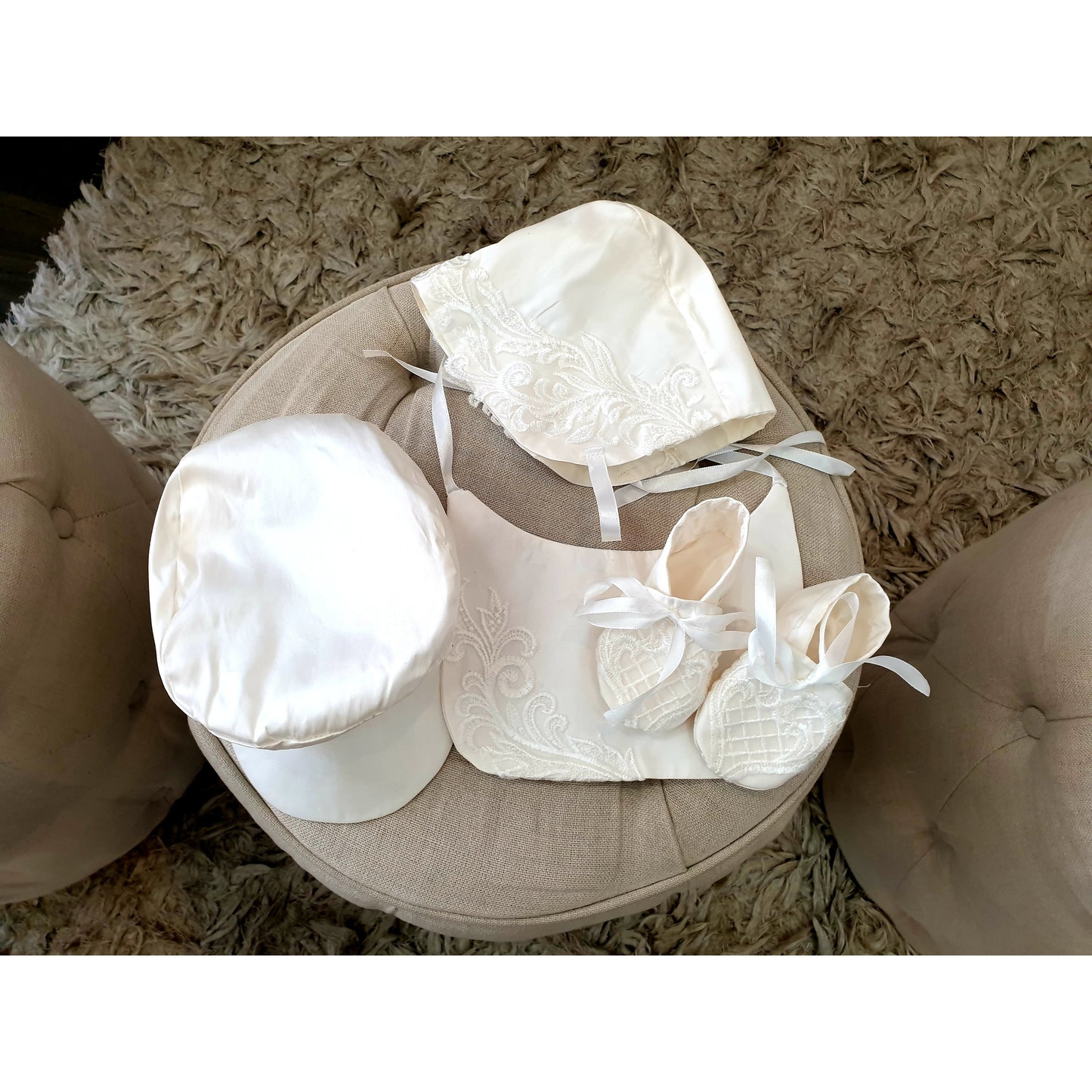 100% Silk Christening set accessories 
