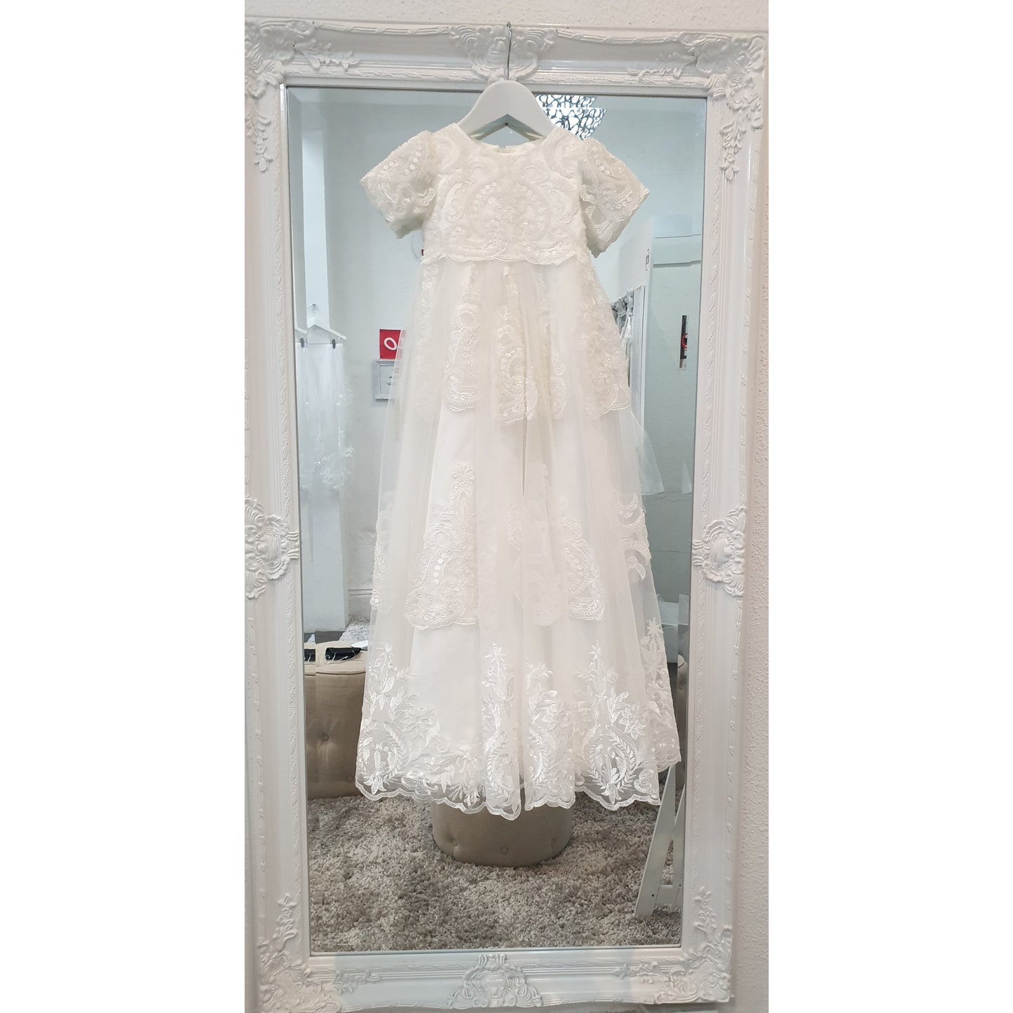 Ally lace Beaded Christening Gown