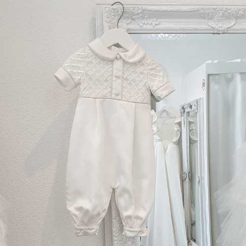 ivory boys Christening jumpsuit