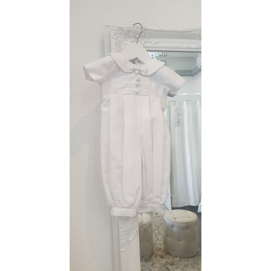 White Boys Christening Romper