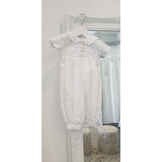 Load image into Gallery viewer, White Boys Christening Romper
