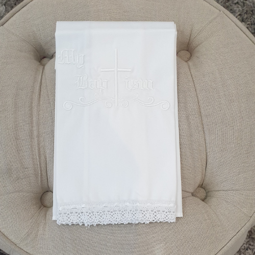 white christening cloth