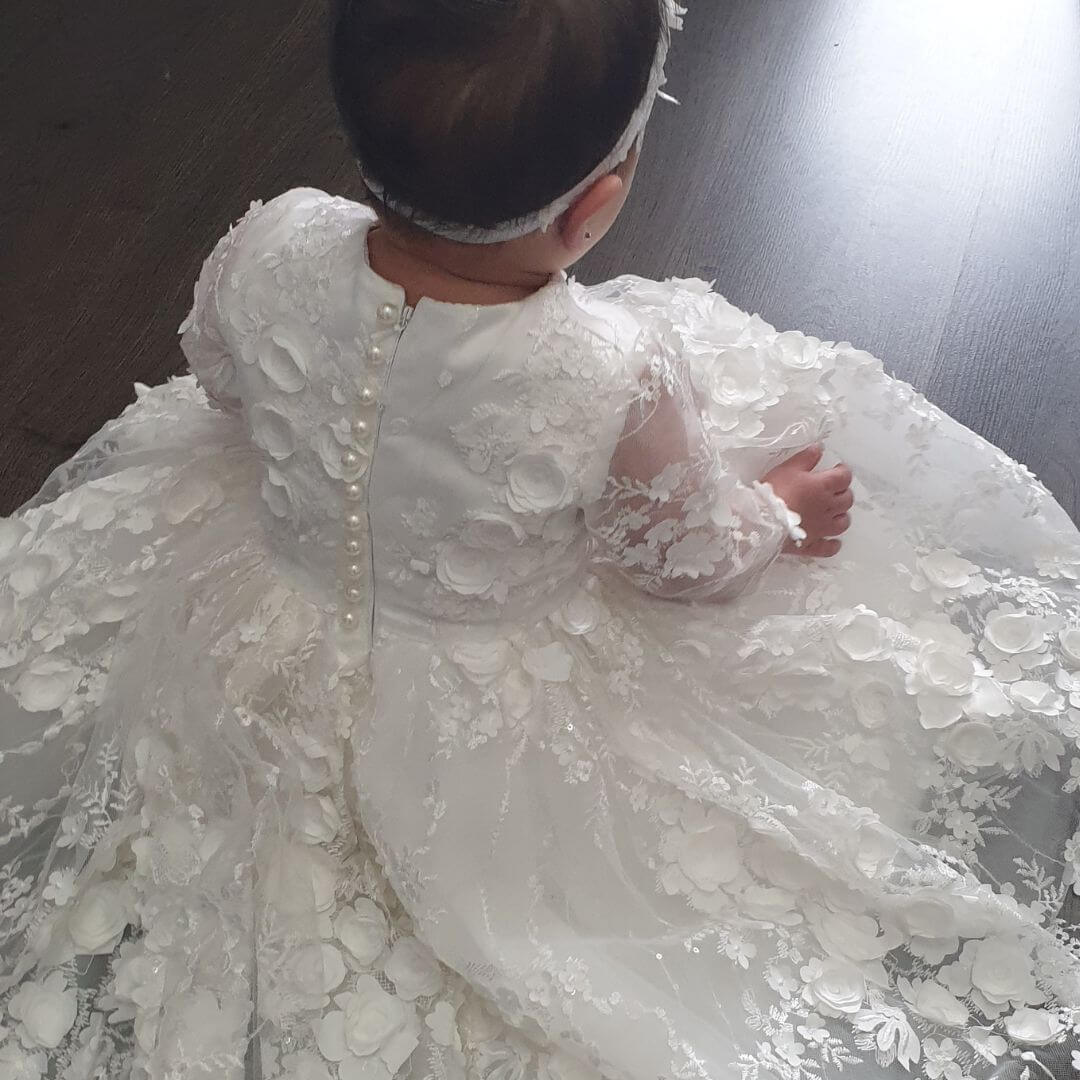Rose Lace Christening Dress