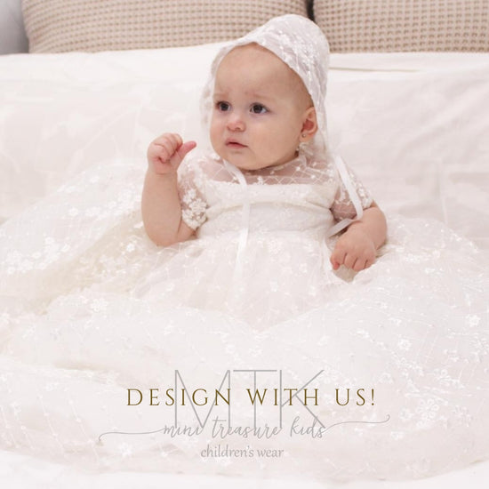 Girls White Christening & Baptism Gown - Naomi