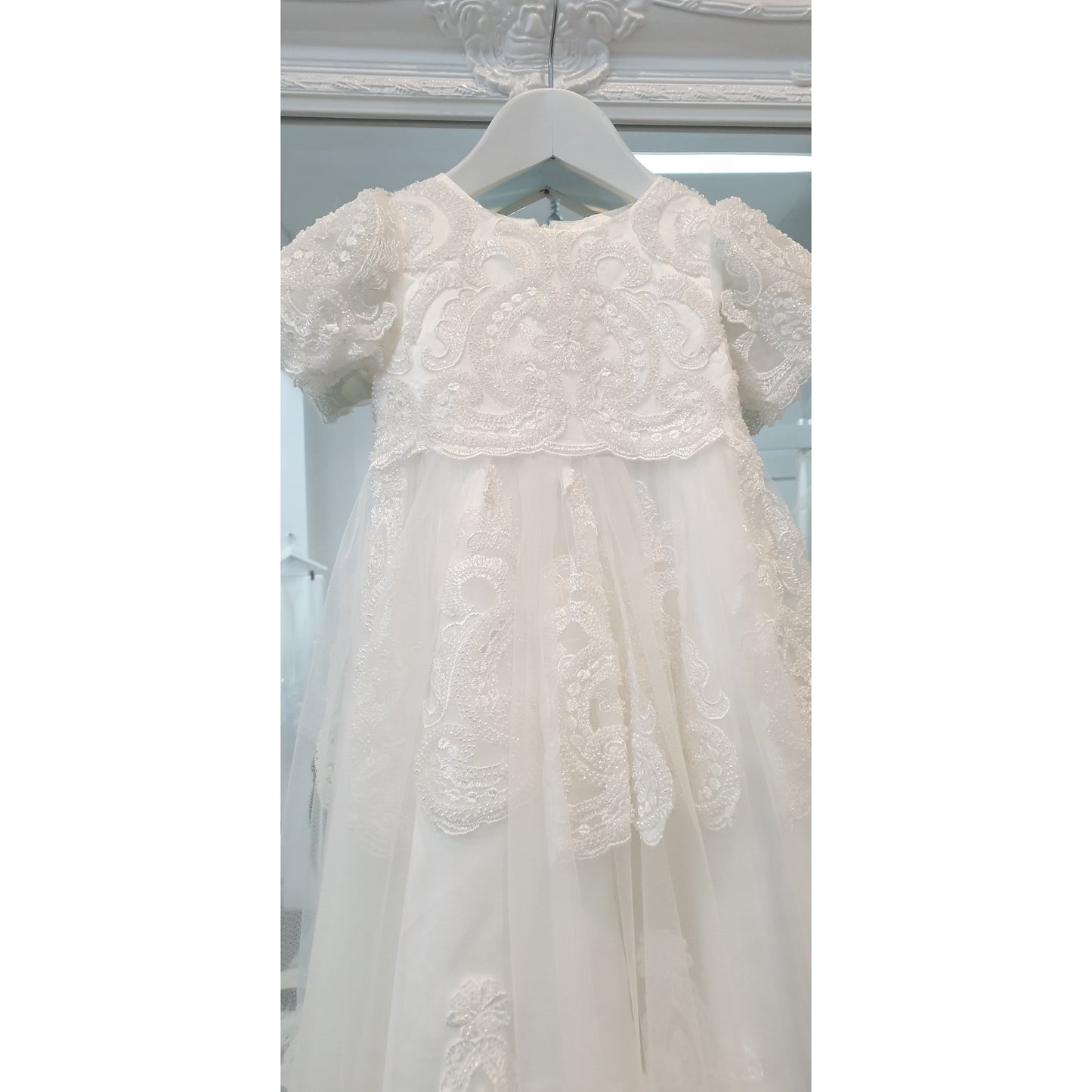 Load image into Gallery viewer, lace beaded baptism gown

