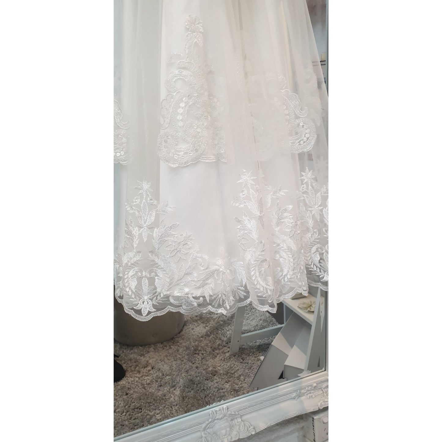 ivory beaded lace christening gown 
