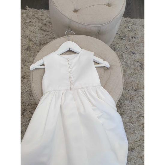 Satin ivory unisex christening gown