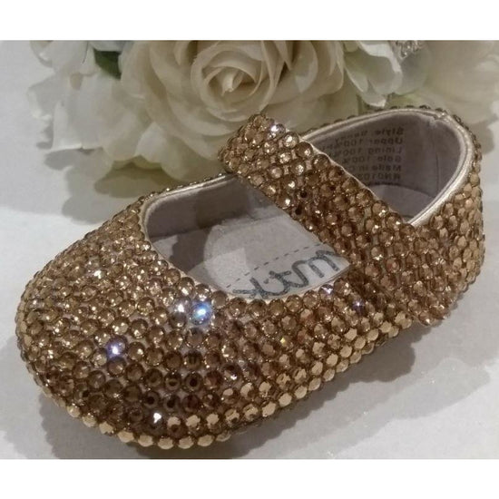 hand made Baby crystal keepsake shoes