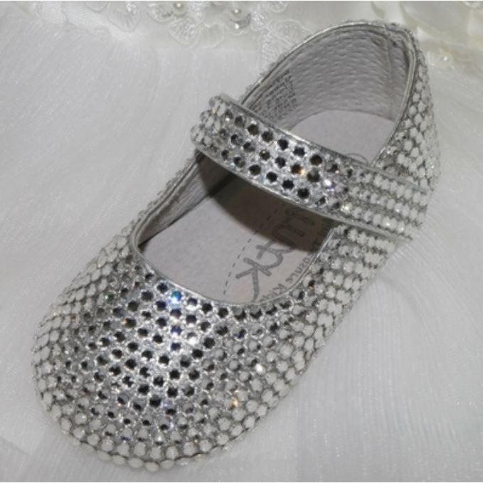 hand made Baby crystal keepsake shoes 