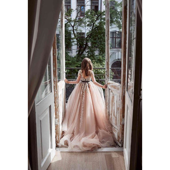 two-tone lace flower girl dress