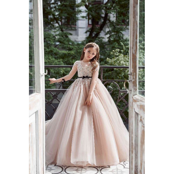 Vera Lux Flower Girl Dress Elegant Handmade Couture Gown | Mini Treasure Kids Vera Lux Flower Girl Dress Elegant Handmade Couture Gown | Mini Treasure Kids