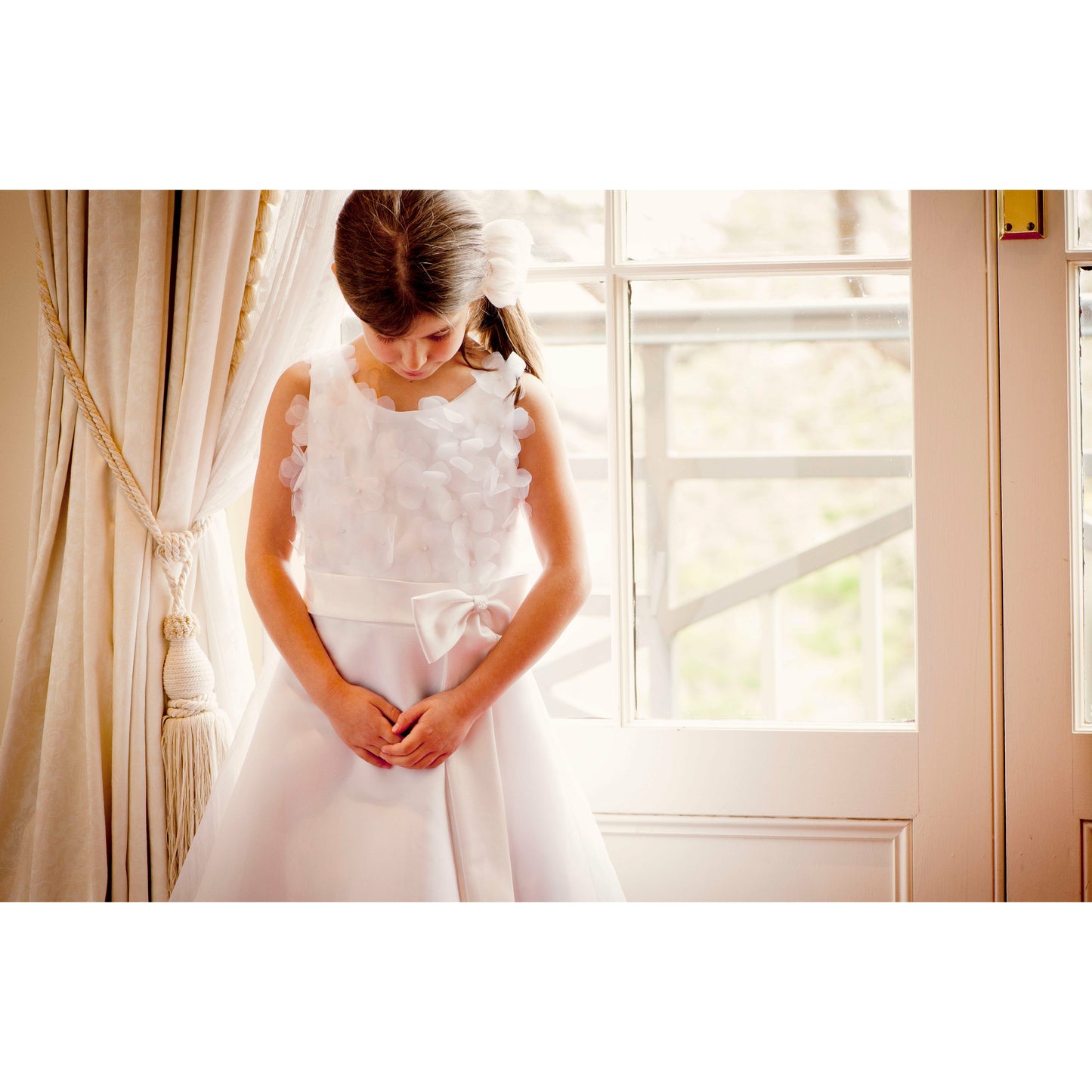 rose lace communion dress