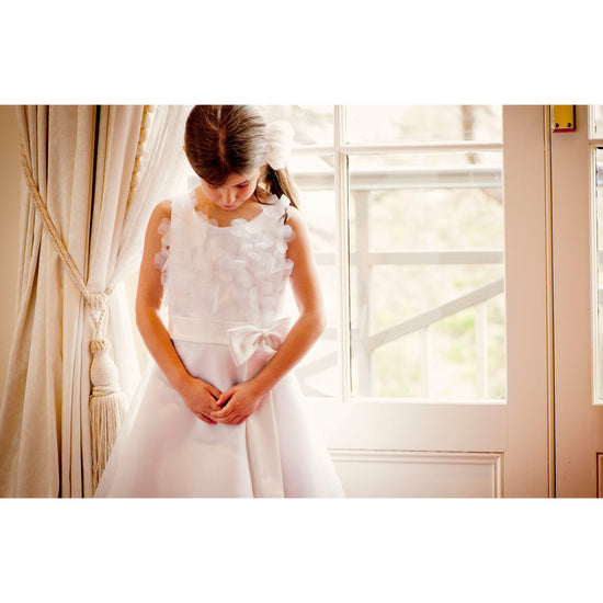 rose lace communion dress