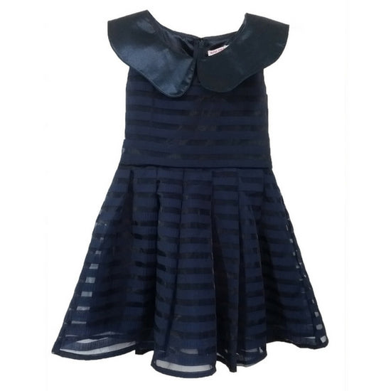 Load image into Gallery viewer, Navy Stripe girls dress
