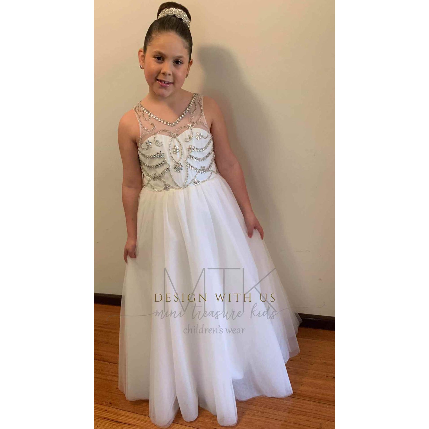 Liana Beaded Flower Girl Communion Dress Mini Treasure Kids