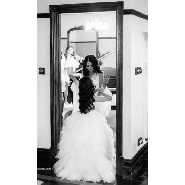 BACKLESS FULL LENGTH FLOWER GIRL DRESS