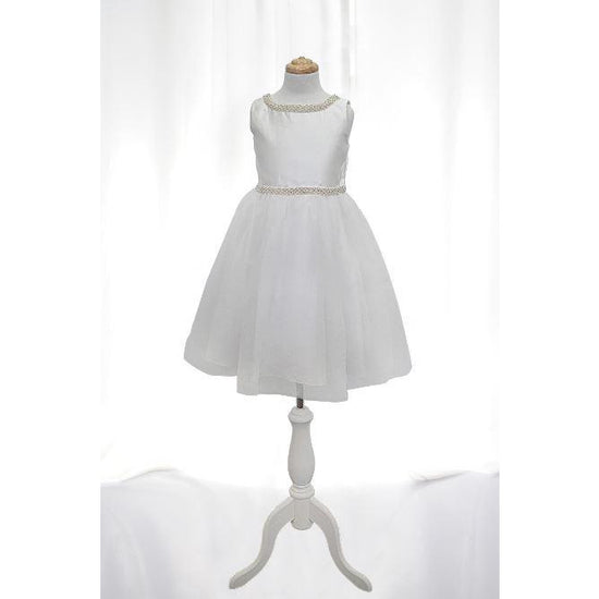 Ella pearl trim tulle dress