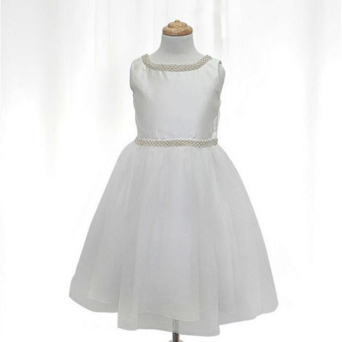 Ella pearl trim tulle dress