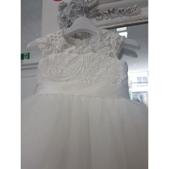 Custom Made Guipure lace dress with high and low skirt