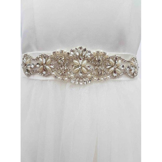 Lara flower gir dress with diamante belt