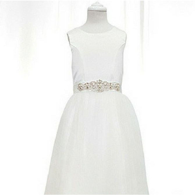 Lara flower gir dress with diamante belt