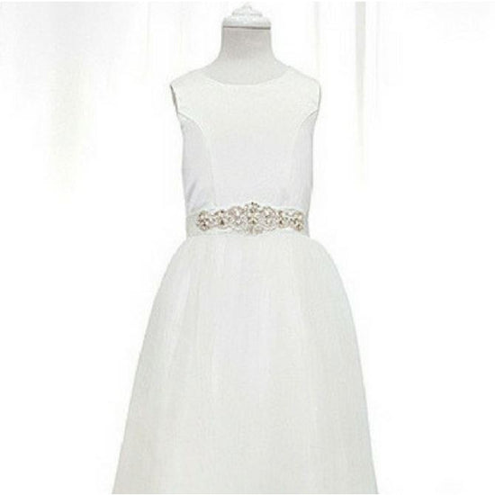 Lara flower gir dress with diamante belt