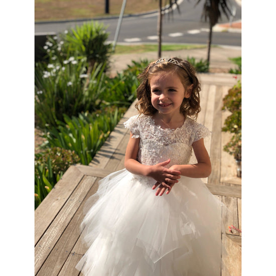 Ivory flower girl dress in melbourne