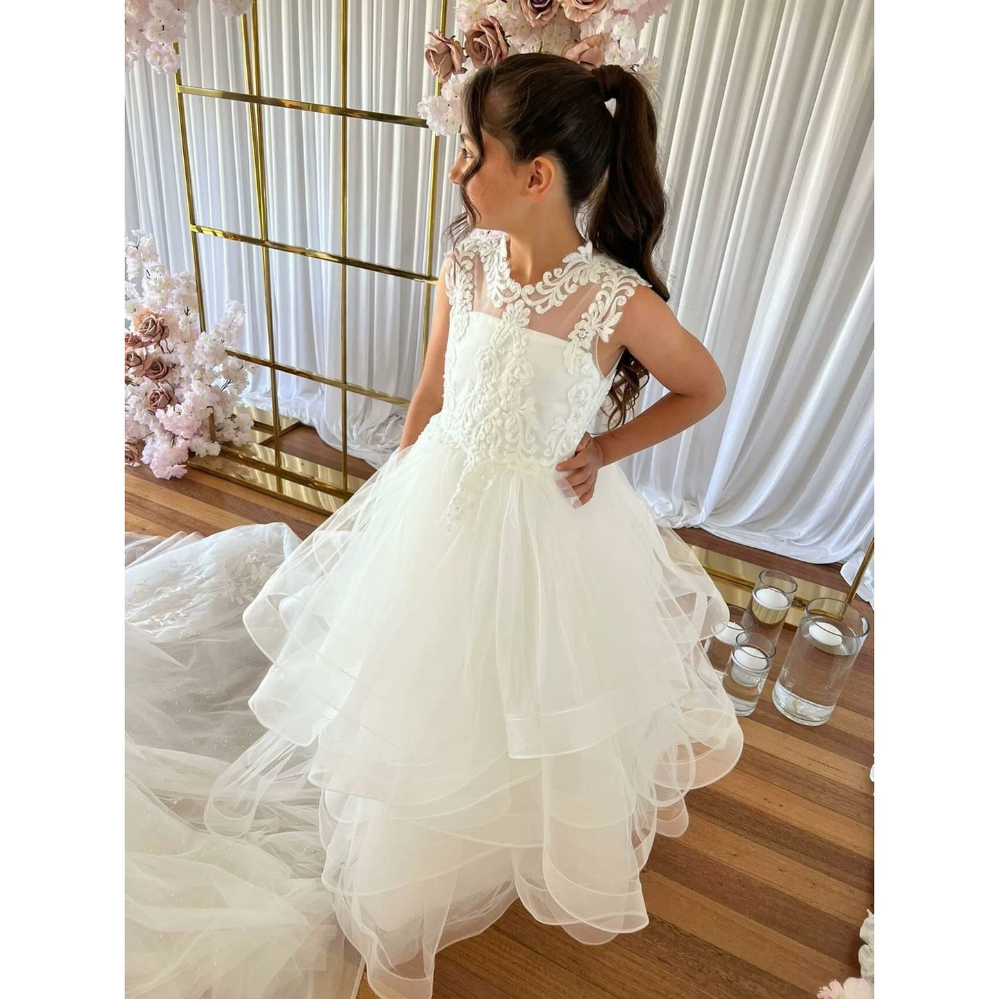 princess dress in ivory